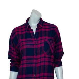 Rails Wine Navy Plaid Jackson Flannel Shirt Women's Size Small